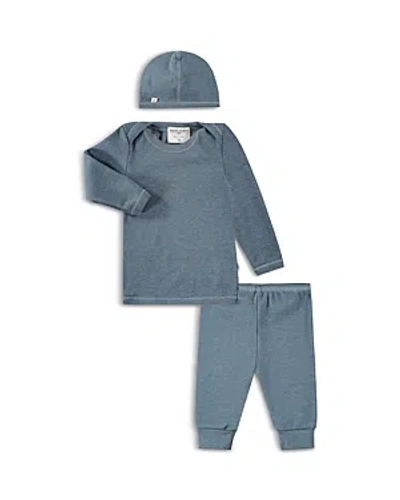 Shop Paigelauren Unisex Ribbed Long Sleeve Tee, Leggings & Cap Set - Baby In Blue
