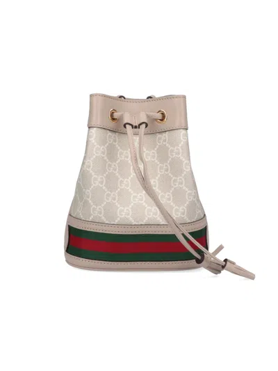 Shop Gucci Gg 'ophidia' Mini Bucket Bag In Beige