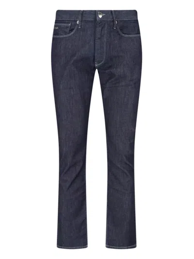 Shop Emporio Armani Slim Jeans In Blue
