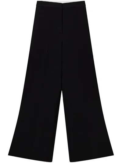 Shop Stella Mccartney Wide Leg Wool Trousers In Black  