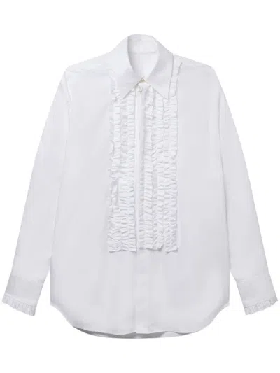 Shop Stella Mccartney Cotton Tuxedo Shirt In White