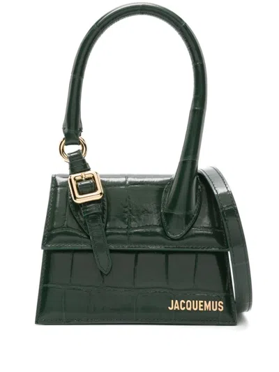 Shop Jacquemus "le Chiquito Moyen Boucle" Bag In Green