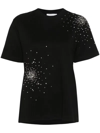 Shop Des Phemmes `splash` Embroidery T-shirt In Black  