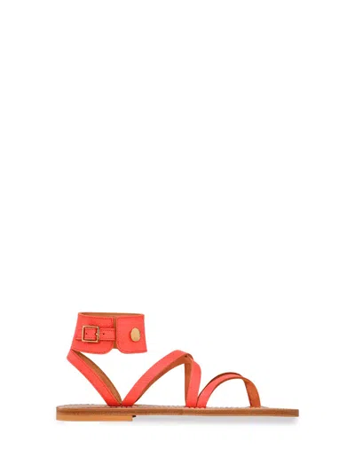 Shop Longchamp ` Flat Sandals In Red