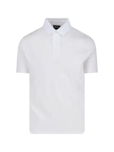 Shop Emporio Armani Basic Polo Shirt In White