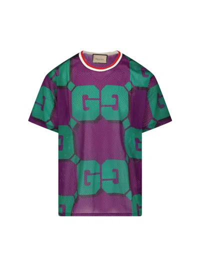 Shop Gucci Maxi 'gg' T-shirt In Green