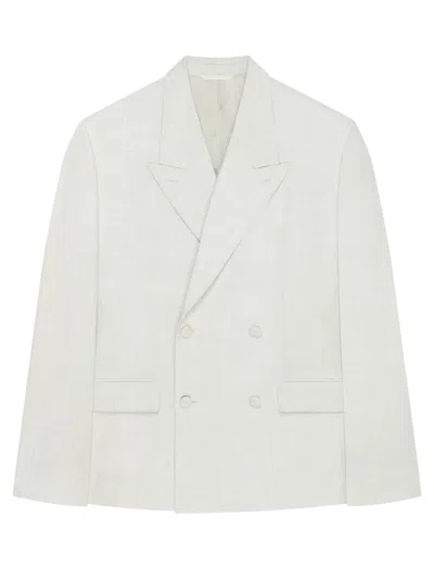 Shop Givenchy Double-breasted Blazer In Beige