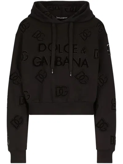 Shop Dolce & Gabbana `dna` Hoodie In Black  