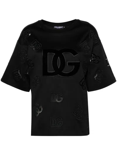 Shop Dolce & Gabbana `dna` T-shirt In Black  