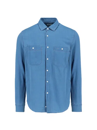 Shop Aspesi 'model C' Shirt In Light Blue