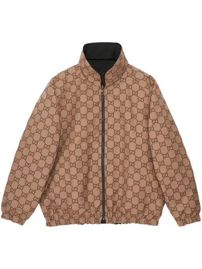 Shop Gucci Reversible Padded Jacket In Black  
