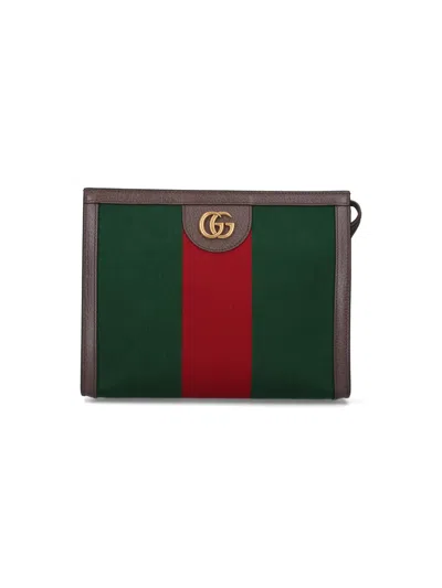 Shop Gucci 'gg' Pouch In Green