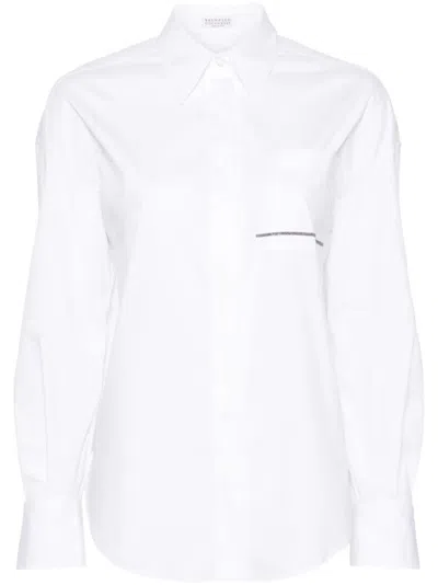 Shop Brunello Cucinelli Monili Chain Shirt In White