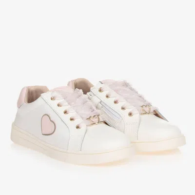 Shop Mayoral Teen Girls White Leather Trainers