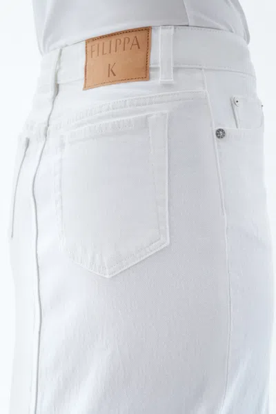 Shop Filippa K Long Slit Denim Skirt In White