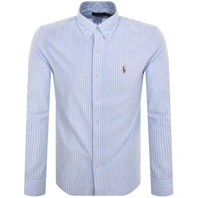 Shop Ralph Lauren Knit Oxford Shirt Blue