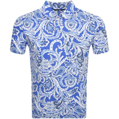 Shop Ralph Lauren Patterned Polo T Shirt Blue