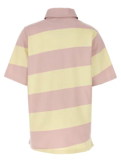 Shop Burberry Logo Striped Polo Shirt In Multicolor