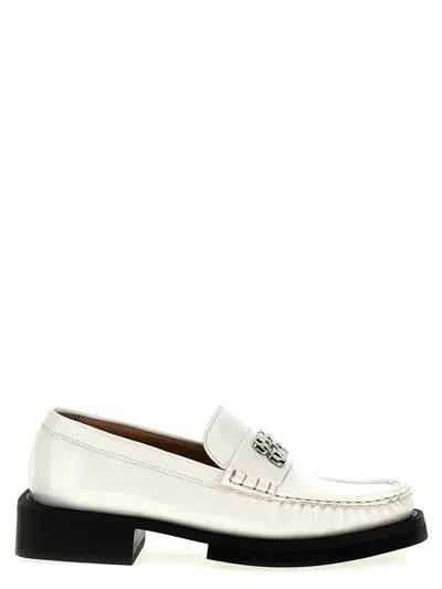 Shop Ganni 'butterfly' Loafers In White