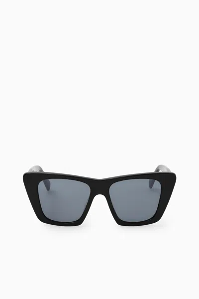 Shop Cos Oversized Cat-eye Sunglasses In Black