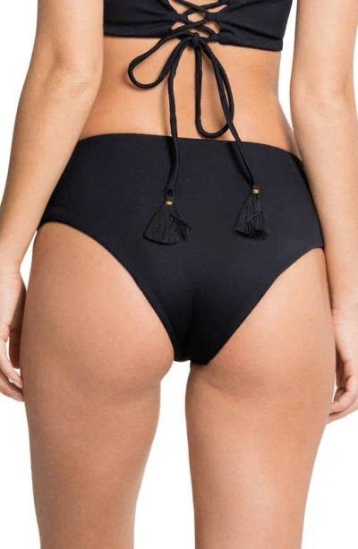 Shop Maaji Black Sapphire Venus Reversible Mid Rise Bikini Bottoms