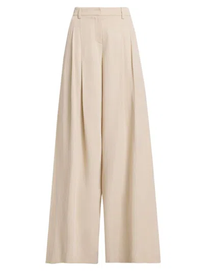 Shop Twp Women's Didi Pleated Wide-leg Pants In French Oak