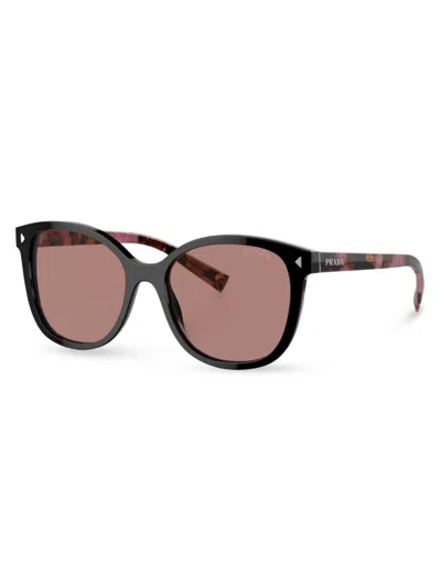 Shop Prada Women's 53mm Square Sunglasses In Black Rose Taupe