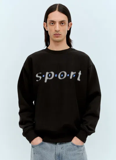 Shop Stussy Dot Sport Crewneck Sweatshirt In Black