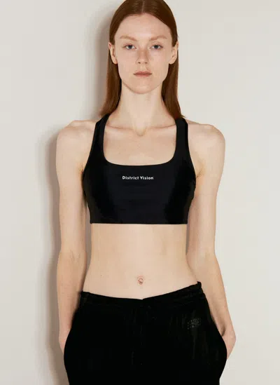 District Vision Citta Printed Recycled Stretch Sports Bra In Black