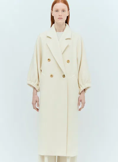 Shop Max Mara Cashmere Coat In Cream