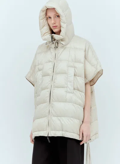 Shop Max Mara Padded Hooded Cape In White
