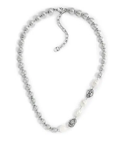 Shop Dior Cannage Necklace In Metallic