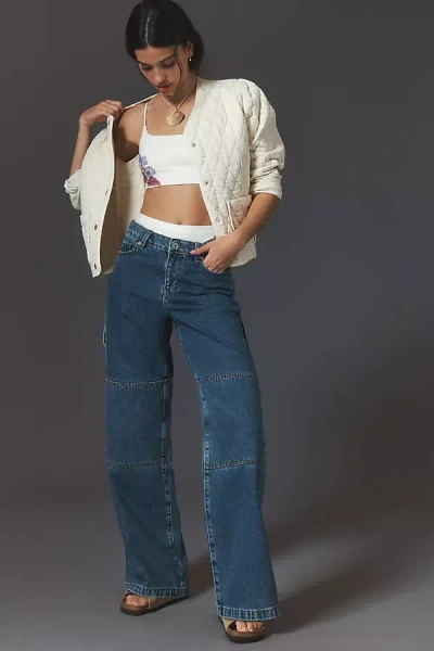 Shop Outland Denim Bianca Mid-rise Wide-leg Jeans In Blue