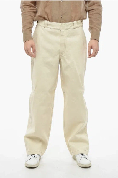 Shop Prada Cotton Loose Fit Pants With Belt Loops