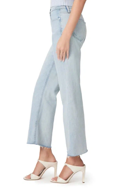 Shop Paige Leenah Raw Hem High Waist Ankle Wide Leg Jeans In Gianna Distressed