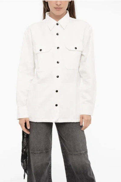Destin Solid Color Cotton And Linen Penny Overshirt With Bandana De