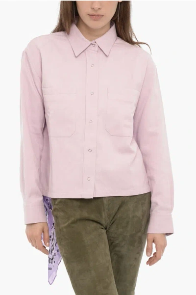 Shop Destin Solid Color Cotton And Linen Marina Overshirt With Bandana D