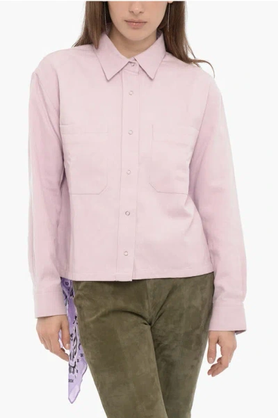 Destin Solid Color Cotton And Linen Marina Overshirt With Bandana D