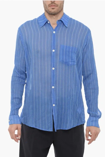 Shop Our Legacy Hairline Striped Initial Shirt With Breast Pocket