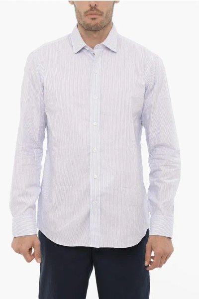 Shop Salvatore Piccolo Classic Collar Two-tone Aawning Striped Shirt