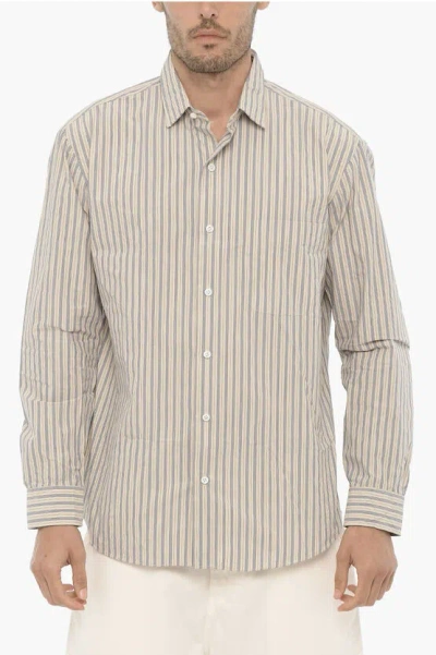 Shop Salvatore Piccolo Spread Collar Bengal Striped Alberto Shirt