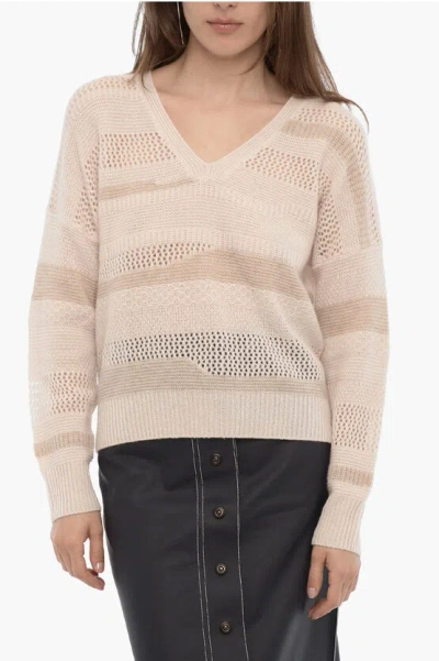 Shop 360 Sweater Openwork V-neck Cashmere Sweatetr