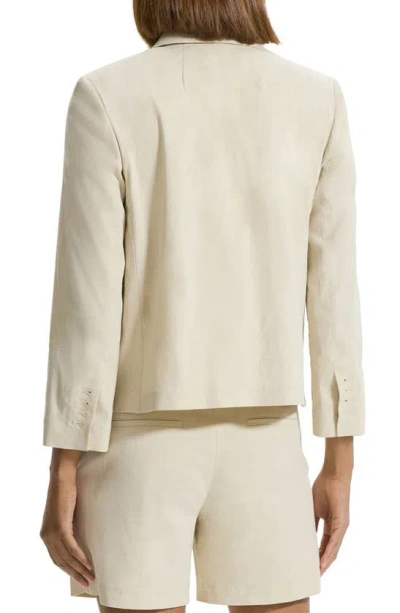 Theory Shrunken Split Cuff Two Button Blazer In Straw