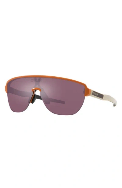 Shop Oakley 42mm Corridor Rectangle Shield Sunglasses In Ginger / Prizm Black