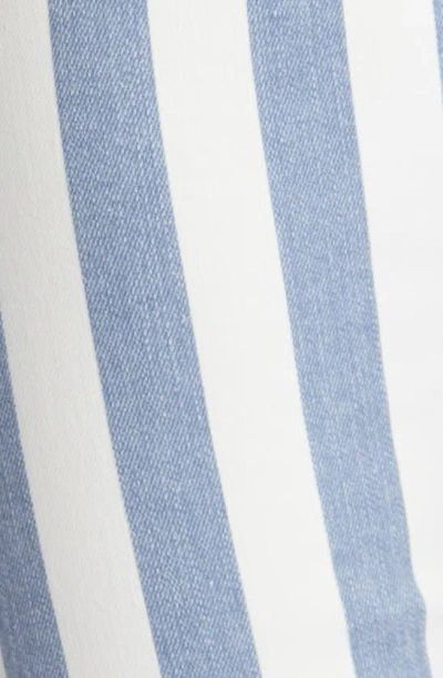 Shop Frame Le Crop Mini Bootcut Raw Hem Jeans In Clear Blue Stripe