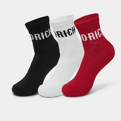 Shop Hoodrich Og Core Quarter Socks (3-pack) Size 9-11 Cotton/polyamide In White/red/black