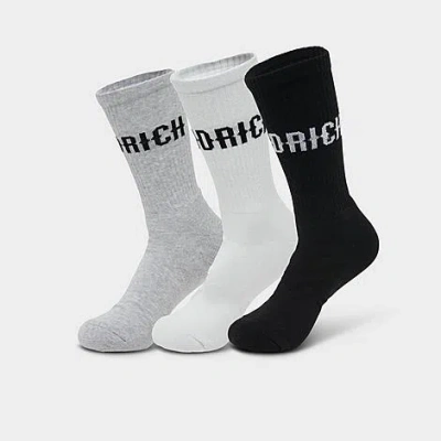 Shop Hoodrich Og Core Crew Socks (3-pack) Size 9-11 Cotton/polyamide In Black/white/heather Grey