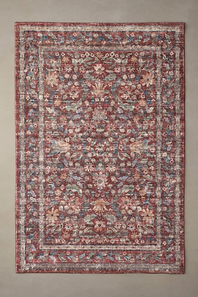 Urban Outfitters Rifle Paper Co. X Loloi Courtyard Rug In Red At