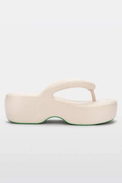 Shop Melissa Free Platform Thong Sandal In Green/beige, Women's At Urban Outfitters