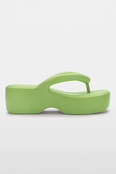 Shop Melissa Free Platform Thong Sandal In Green/beige, Women's At Urban Outfitters